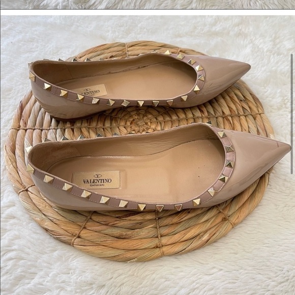 Valentino Patent Leather Rockstud Ballet Flats - Picture 6 of 16